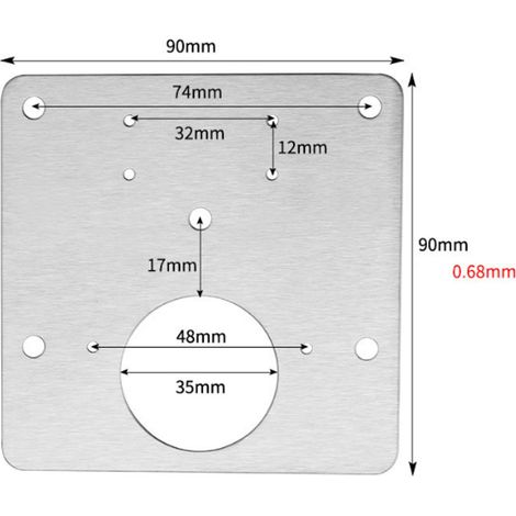 16 pezzi - Piastra di riparazione - Piastra di riparazione cerniera - Piastra di montaggio cerniera - Piastra di fissaggio - 90 x 90 mm - 5 fori - Acciaio inossidabile - Argento - Per mobili, scaffali (1/5)