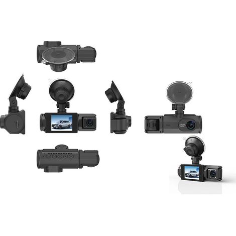 Dashcam Automobile - Enregistreur Vidéo 3 Canaux Frontal Rear Interior - Capteur G - WiFi 2,4 GHz - Vision Nocturne - Enregistrement Boucle - 1080P - 1 Pièce (1/5)