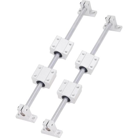 Kit de glissière à billes linéaire avec arbre et rail pour équipement électronique, tiges de guidage CNC, 10‑300 (1/5)