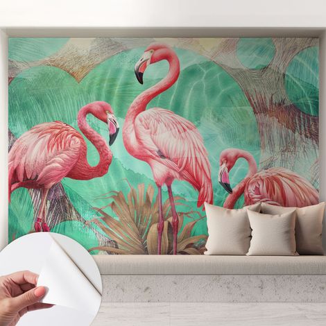 Fototapete Selbstklebend - Wandtattoo - leicht anzubringen - Wandverkleidung Exotische Vögel 208x146 cm (1/5)
