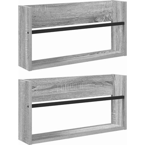 Maison Exclusive - Scaffale per riviste 2 pcs Grigio Sonoma 60 x 12 x 30 cm