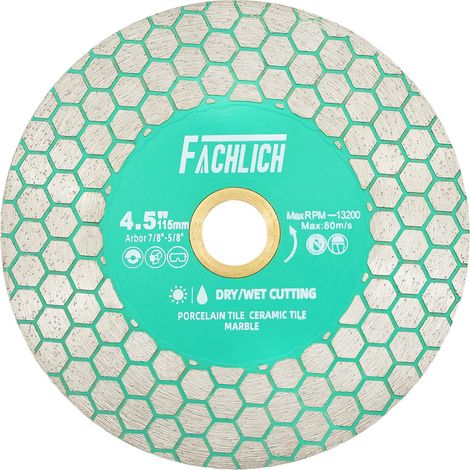 115mm Disque Diamant Carrelage 4.5inch Double Face Coupe Meulage Lame Scie Diamant pour Porcelaine Céramique Marbre Granit Conception Hexagonale pour Meuleuse d'angle (1/5)