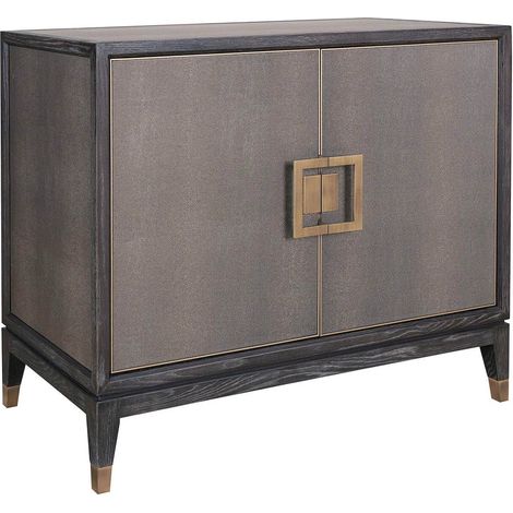 Buffet design deux portes en bois foncé - Bois foncé et bronze (1/5)