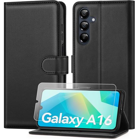 Coque pour Samsung Galaxy A16 avec Verre Trempé, Noir (1/5)