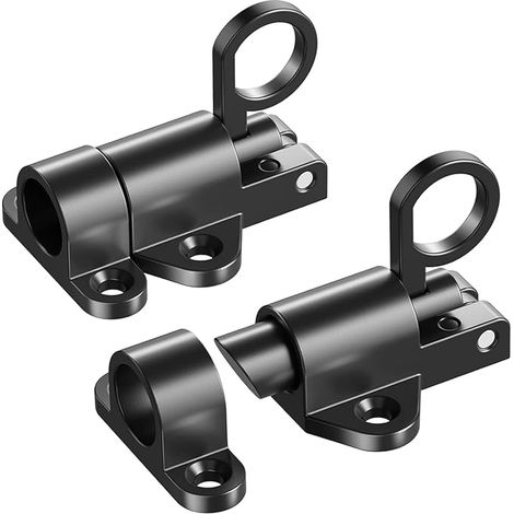 Automatique Verrou de Porte, Loquet à Ressort Loquet de Porte Verrouillage de porte à ressort Verrouillage de boulon élastique Boulon à Rebond pour les Fenêtres Portails (Black) (1/5)