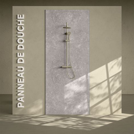 Panneau Douche PVC Béton - L. 240 x l. 100 x ép. 1 cm
