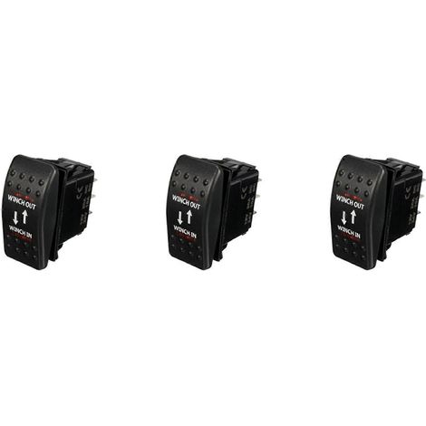 3 entrées/sorties de treuil 12 V 20 A, interrupteur à bascule ON-OFF-ON, LED rouge à 7 broches (1/4)