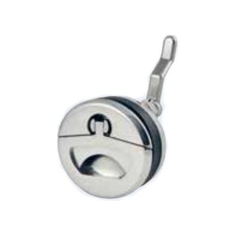 Poignée de coffre encastrée ronde étanche avec serrure inox A4