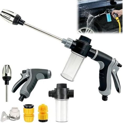 Power Jet Hochdruck-Spritzpistole für Gartenschläuche, 3 einstellbare Modi, ideal zum Autowaschen und Bewässern des Gartens - (1/5)