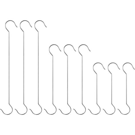 Lot de 9 crochets en forme de S - En acier inoxydable - 3 tailles différentes - Multifonctions - Pour ustensiles de cuisine, casseroles (19,8 cm, 30 cm, 40,9 cm) (1/5)