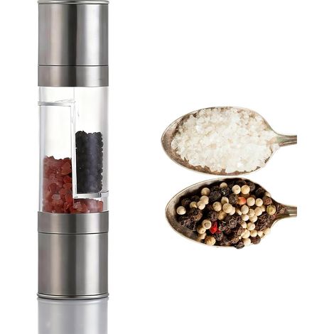 2-in-1 Pfeffermühle – Mahlgrad einstellbar – Silber (1/4)