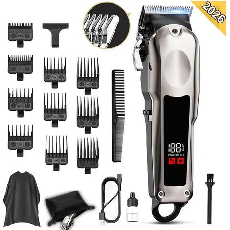 ®Rising FF Tondeuse Cheveux Homme Sans Fil - 7200tr/min - Acier inoxydable - Avec écharpe sac de rangement - Tondeuse Précision Cheveux/Barbe (1/5)