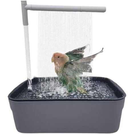 Bain d'oiseaux rechargeable – Baignoire pour perroquet  Douche automatique pour perruches, baignoire silencieuse avec robinet de circulation, accessoires de bain pour inséparables, pinsons, perruches