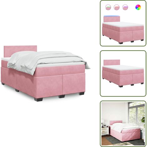 Boxspringbett Rosa Boxspringbett mit Matratze Rosa 120x190 cm Samt - Boxspringbett ...