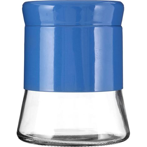Premier Housewares pink Steel Wrap Glass Round Storage Jar - 800ml Multipurpose Stylish Lightweight Removable Lid Airtight w12 x d12 x h14cm (1/5)