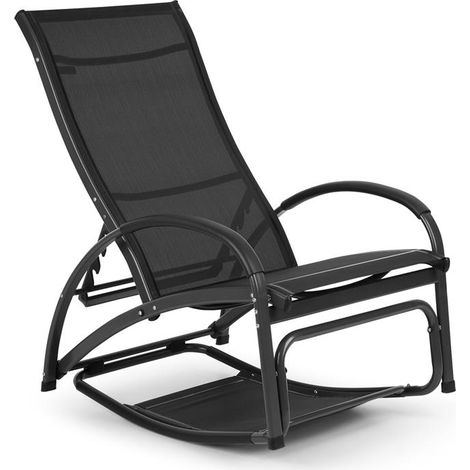 Beverly Wood Sonnenliege Schaukelstuhl Aluminium schwarz