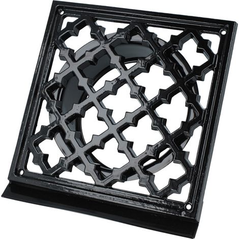 Lüftungsgitter Antik Design eckig Außenwandgitter Insektenschutz Schwarz 150mm