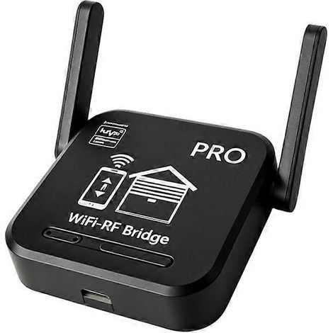 Contrôleur de porte intelligent Tuya WiFi-RF Bridge 310-580 MHz avec application dédiée pour la commande à distance et vocale via smartphone (noir) (1/5)