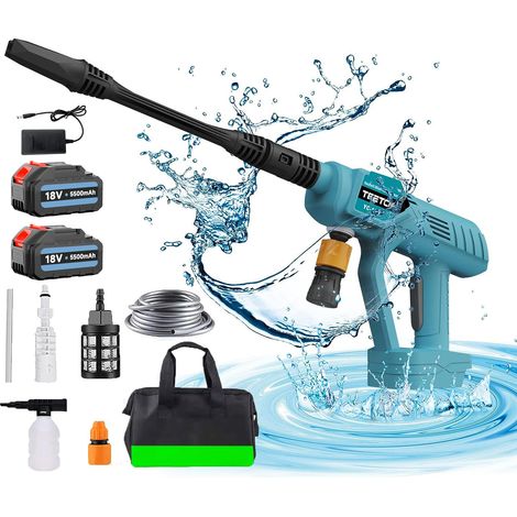 Trapano, trapano a batteria, trapano combinato portatile, compatibile con batteria Makita, regolazione coppia 25 + 3, velocità variabile, con 26 accessori + batteria + caricabatteria, mandrino a sganc (1/5)