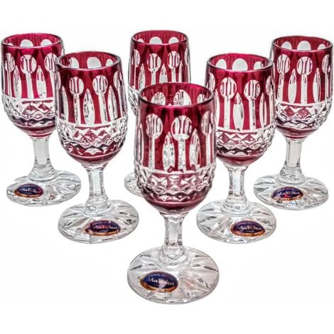Vasos de vodka Ruby Crystal de 25 ml, estilo francés (1/5)