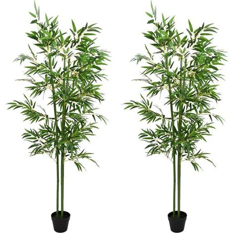 Bambou artificiel, lot de 2, vert, 60 x 18 x 190 cm (1/5)