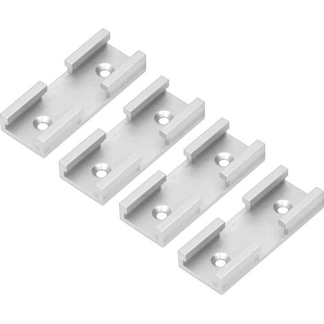 4 Pièces Connecteur en T en Alliage d'Aluminium pour Assemblages de Rails, Accessoire de Menuiserie Professionnel, Argenté pour Charpentier