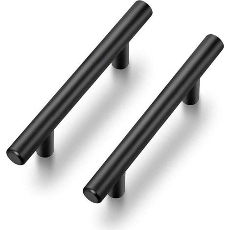 10 Pack 5'' Cabinet Pulls Matte Black Stainless Steel Kitchen Cupboard Handles Cabinet Handles 5”Length (1/4)