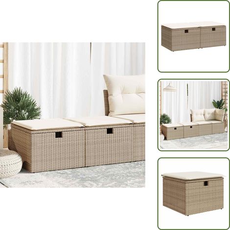 2-tlg. Garten-Sofagarnitur mit Kissen Beige Poly Rattan Akazie - Garten Sofagarnitur - Garten Sofagarnituren - Outdoor Sofagarnitur - Sofagarnitur Terrasse (1/5)