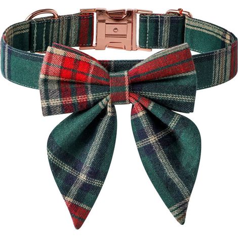 Bardusch-Collier pour animal de compagnie avec nœud papillon, collier confortable et ajustable avec boucle en métal, assorti à la laisse du chien// (1/5)