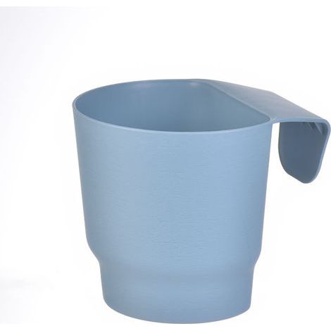 Pot de fleurs suspendu pour clôture de balcon, petit pot de fleurs en plastique bleu, adapté à la décoration de jardin extérieur, 1 pièce (1/5)