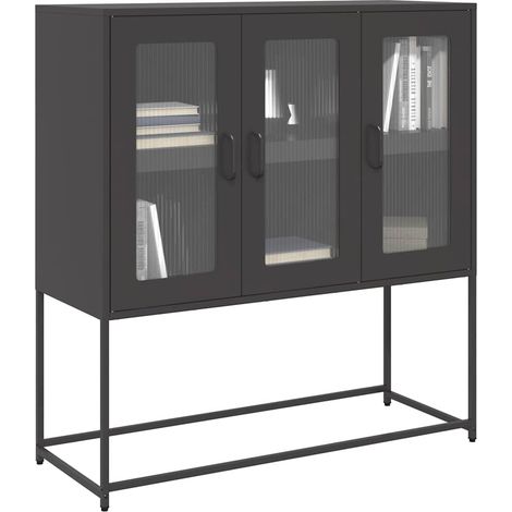 Sideboard Schwarz 100,5x39x107 cm Kaltgewalzter Stahl