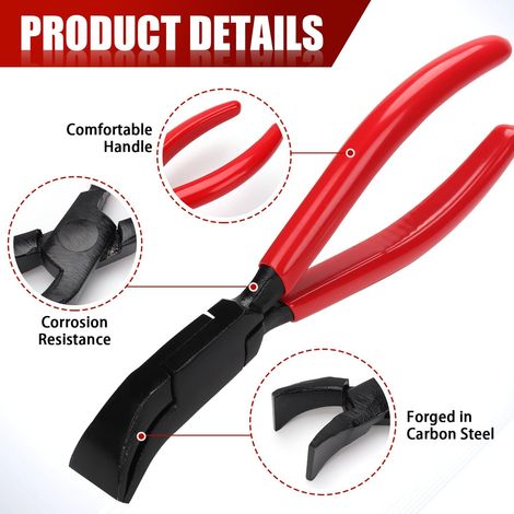 Pince pliante à 45° - Pince à tôle - Largeur : 22 mm - En acier au carbone - Avec poignée antidérapante - Outil de couvreur pour plier et lisser les tôles - Rouge