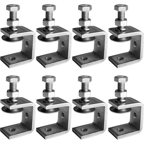 8-teiliges Set robuster C-Klemmen aus Edelstahl 304 – Zum Spannen, Greifen und Fixieren für Holzbearbeitung, Heimwerken und Kfz-Reparaturen