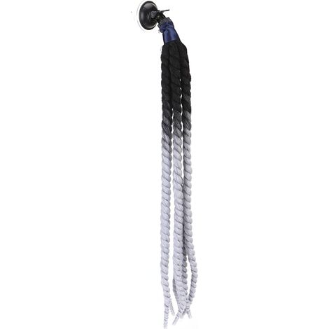 Casque moto femme natte perruque 27,6 pouces queue de cheval amovible ventouse gris (1/3)