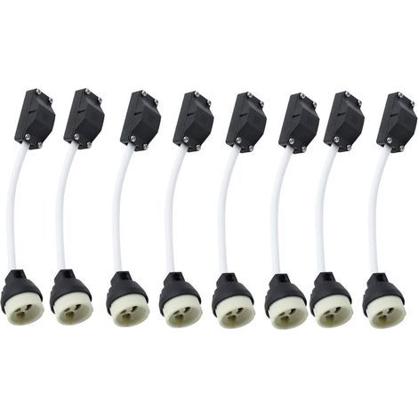10 Stück GU10 Keramikfassung mit Kabelanschluss, 2 A 250 V, GU10 Sockelsockeladapter mit isoliertem Kabel für GU10 LED-Lampe, CFLS-Halogenbirne, Einbau-Downlight