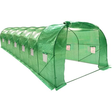 6m x 3m Polytunnel Greenhouse Roll Up Windows Wolf Poly Tunnel (1/3)