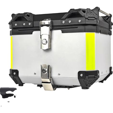Baúl para motocicleta, impermeable, antirrobo, color plata. (1/2)