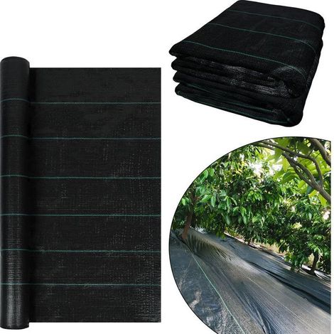 Paillage pour plante Rouleau de toile anti-mauvaises herbes avec piquet, 2 x 5 m, désherbage pour jardin et parterres HENGMEI
