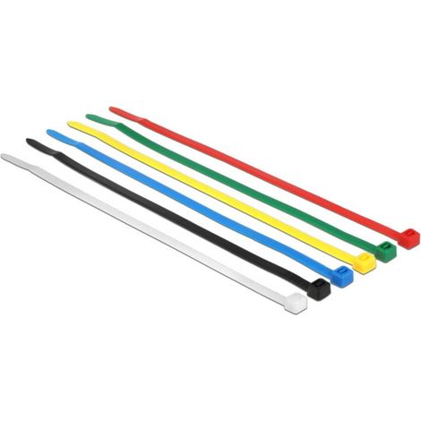 Delock 18626 Assortiment de serre-câbles noir, bleu, vert, rouge, transparent, jaune 100 pc(s)
