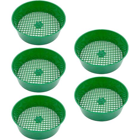 Tamis de jardin en plastique vert (5/10 pièces) : tamis à mailles fines pour une filtration efficace du sol, idéal pour le jardinage à la maison. (1/5)