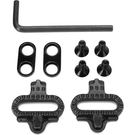 Paires de cales de vélo en plastique auto-verrouillantes, 2 unités, pour pédales de VTT, route, usage intérieur et extérieur, fixation sécurisée. (1/5)