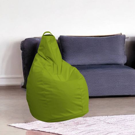 Dmora - Pouf Aunter, Mehrzwecksessel, Sitzsack, Hockerhocker, Made in Italy, 90x90 h120 cm, Gelb (1/3)