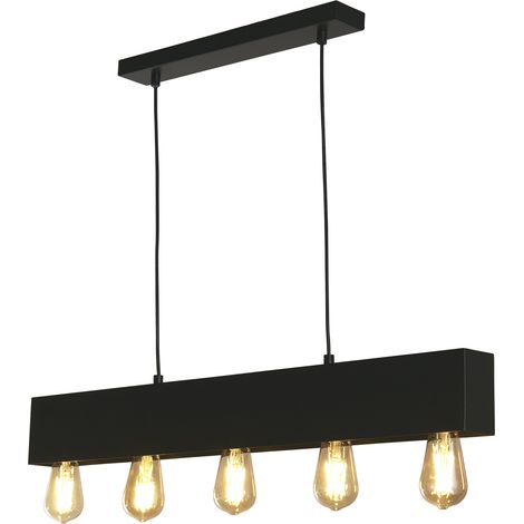 Lampada a sospensione Piano 5Lt Diner Bar - Metallo nero opaco (1/5)