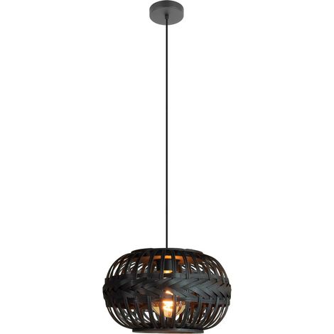 Lampe pendante noire Towcester Ø 38 cm - bois - 43913