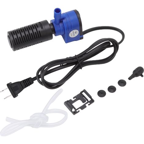 Filtro sumergible y desmontable para acuario y bomba de oxígeno, 350 l/h, ABS, con ventosa y manguera. (1/5)