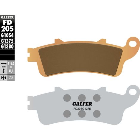 Pastillas de freno Galfer KH261 / KH281 de metal sinterizado (dorado) Sport