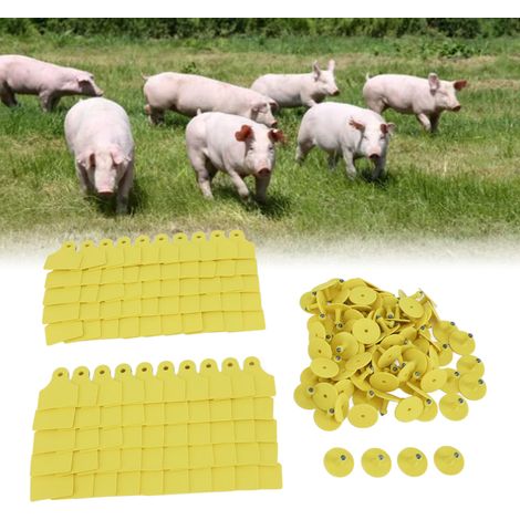 100 Lose/Verkauf von Ohrmarken für Schweine, Ferkel und Lämmer, unbedruckte Ohrmarken für Schweine (1/5)