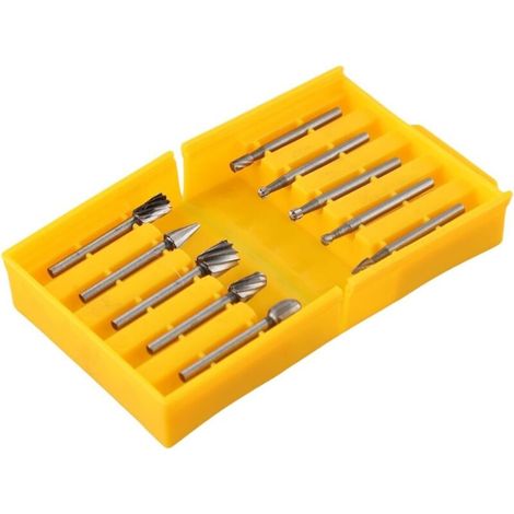 Lot de 10 limes rotatives en acier rapide pour le travail du bois et le modélisme (1/5)