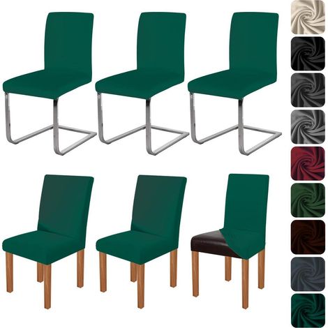 Housses de chaise extensibles 6 pièces, lavables et amovibles, pour salle à manger (1/5)