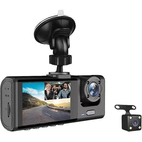 3-Kanal-WLAN-App-Auto-DVR 1080P Dashcam für Autos mit Dual-Objektiv und Rückfahrkamera – Autozubehör (1/5)